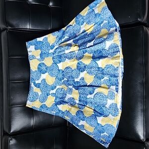 Boden Blue and Yellow Circle Print Midi Skirt Size UK 14L US 10L